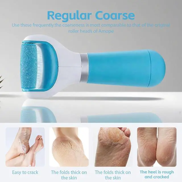 Alt view image 7 of 7 - 12 Pack Replacement Rollers for Amope and Dr Scholl's Foot File | 6 Extra Coarse + 6 Regular Refills, Callus Remover, Electric Foot File, Compatible Pedi Perfect, At-home Spa Pedicure