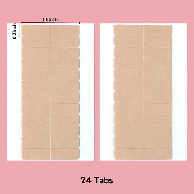 Alt view image 2 of 6 - WENNALIFE Clear Double-Sided Hair Extension Tape Tabs, 24 Pcs | Clear 1.6 x 0.3 in Pre-Cut Tabs Fit Tape-in Hair Extensions and Provide a Discreet Hold for Replacement Applications.
