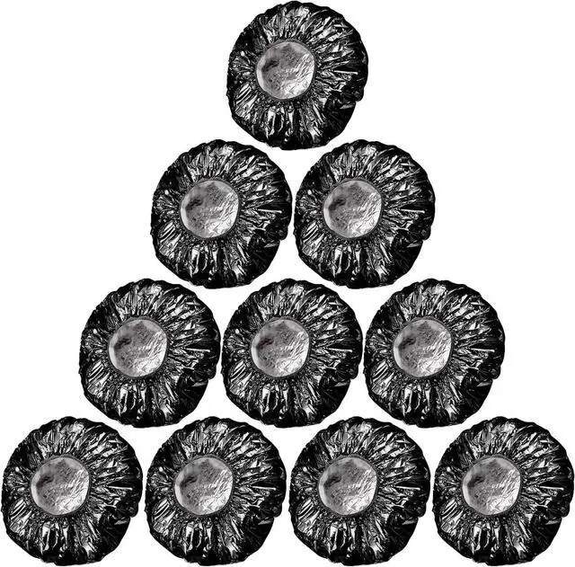 Alt view image 6 of 7 - WILLBOND 12 Pcs Foil Conditioning Caps, 12 Inch Black Hair Salon | Aluminum Shower Caps for Deep Conditioning, Hair Coloring Heat Treatment, Reusable Foil Design, Elastic Band for Most Heads