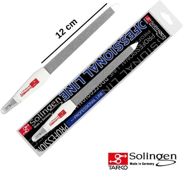 Alt view image 4 of 6 - Solingen Sapphire Nail File & Cuticle Trimmer Dual-Sided Professional Nail File for Fingernails & Toenails Durable German Steel 2-in-1 Manicure Tool (Large Size)