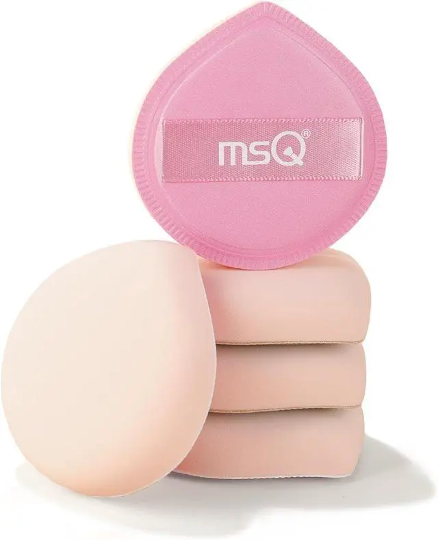 Main image of MSQ 5Pcs Makeup Sponge For Foundation Concealer and Powder, Triangle Powder Puff Soft Sponges Blender, Latex Free Blender Sponge For Liquid, Cream, Powder Seamless & Flawless Makeup, 2.16 in, Pink