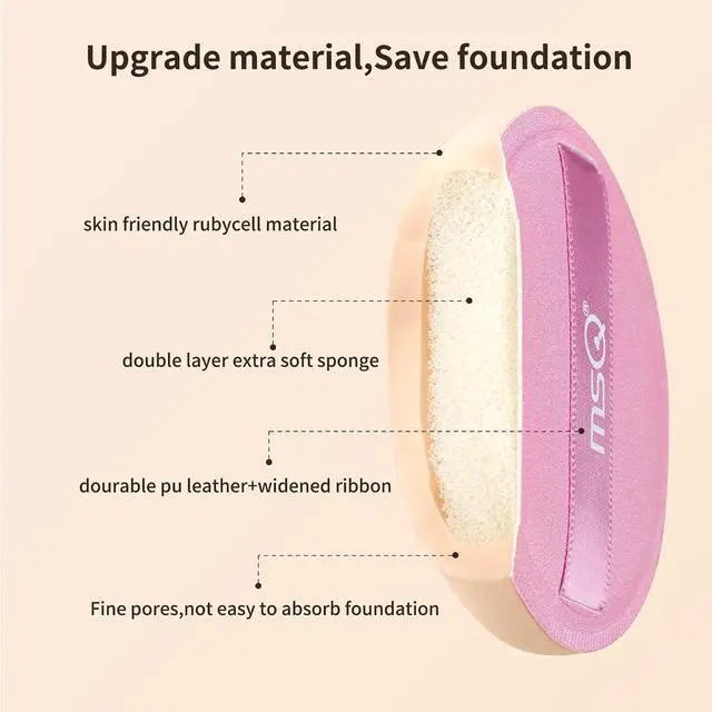 Alt view image 4 of 6 - MSQ 5Pcs Makeup Sponge For Foundation Concealer and Powder, Triangle Powder Puff Soft Sponges Blender, Latex Free Blender Sponge For Liquid, Cream, Powder Seamless & Flawless Makeup, 2.16 in, Pink