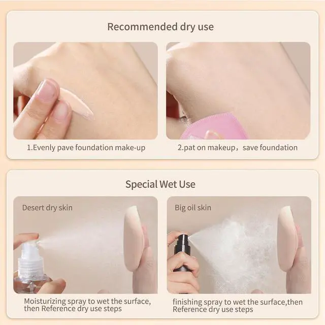 Alt view image 6 of 6 - MSQ 5Pcs Makeup Sponge For Foundation Concealer and Powder, Triangle Powder Puff Soft Sponges Blender, Latex Free Blender Sponge For Liquid, Cream, Powder Seamless & Flawless Makeup, 2.16 in, Pink