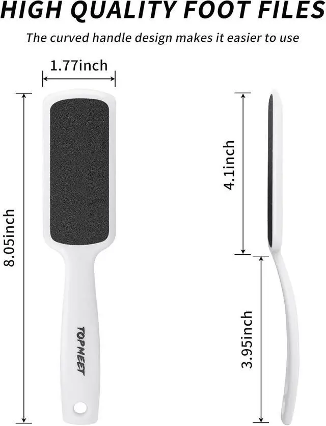 Alt view image 2 of 7 - Topmeet Foot File for Dead Skin - Dual Sided Foot Rasp Callus Removers, Professional Pedicure Tool for Soft, Smooth Feet (White)