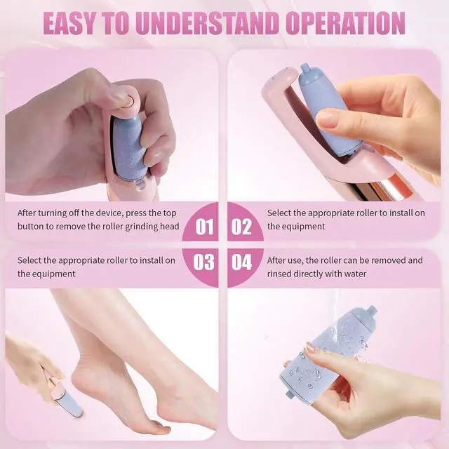 Alt view image 3 of 7 - Pedicure Tool, Foot Callus Remover, Electric Pedicure Set, Foot Care, Removes Rough Dead Skin on The Feet, Making Your Feet Smooth. (Pink)