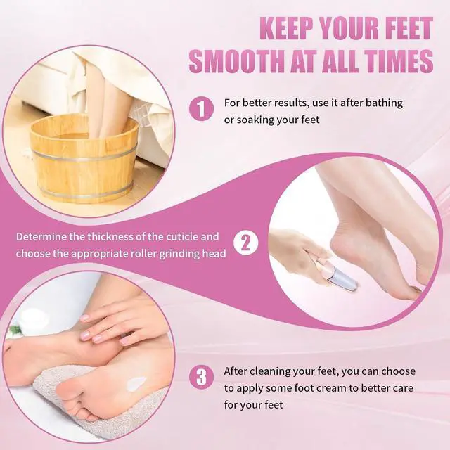 Alt view image 4 of 7 - Pedicure Tool, Foot Callus Remover, Electric Pedicure Set, Foot Care, Removes Rough Dead Skin on The Feet, Making Your Feet Smooth. (Pink)