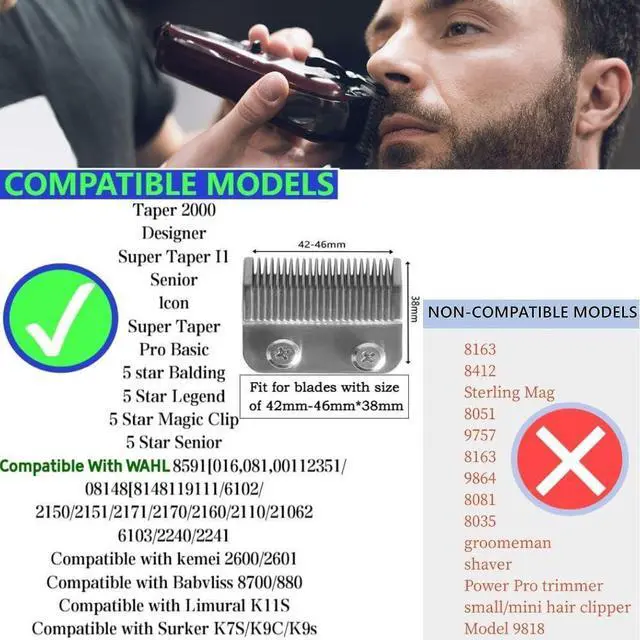 Alt view image 3 of 6 - Hair Clipper Guide Comb Set (1/16"1") Fits Most WAHL Clippers&Trimmers | 8 Pieces,Black ,Professional Hair Replacement GuardsCOMPATIBLE WITH WAHL Most Clippers/Trimmers