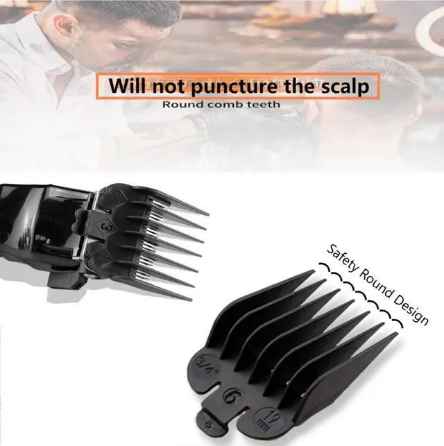 Alt view image 4 of 6 - Hair Clipper Guide Comb Set (1/16"1") Fits Most WAHL Clippers&Trimmers | 8 Pieces,Black ,Professional Hair Replacement GuardsCOMPATIBLE WITH WAHL Most Clippers/Trimmers
