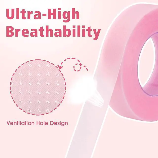 Alt view image 4 of 7 - 20 Rolls Pink Lash Tape for Eyelash Extensions, Eyelash Tape 0.47 x 10 Yd | Breathable PE Micropore, Low Irritation Lash Extension Supplies for Salon and Home Use