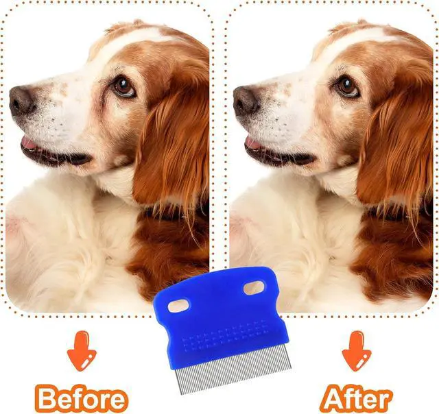Alt view image 5 of 7 - GUBCUB Pets Grooming Comb Kit for Small Dogs Puppies For Tear Stain Remover, 2-in-1 with Round Teeth to Remove Knots Crust Mucus
