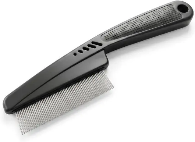 Main image of Yumflan 1.0mm Fine Tooth Stainless Steel Dandruff Comb | Scalp Exfoliation, Flake Control, Dry Scalp Care, Loc Maintenance, Durable Design, Black