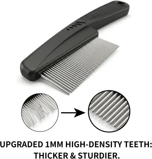 Alt view image 2 of 6 - Yumflan 1.0mm Fine Tooth Stainless Steel Dandruff Comb | Scalp Exfoliation, Flake Control, Dry Scalp Care, Loc Maintenance, Durable Design, Black