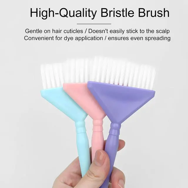 Alt view image 3 of 7 - Classic Hair Dye Brush Set: 4 Multi-Use Tint Brushes for Salon-Quality Coloring - Perfect for Highlights, Balayage, and More