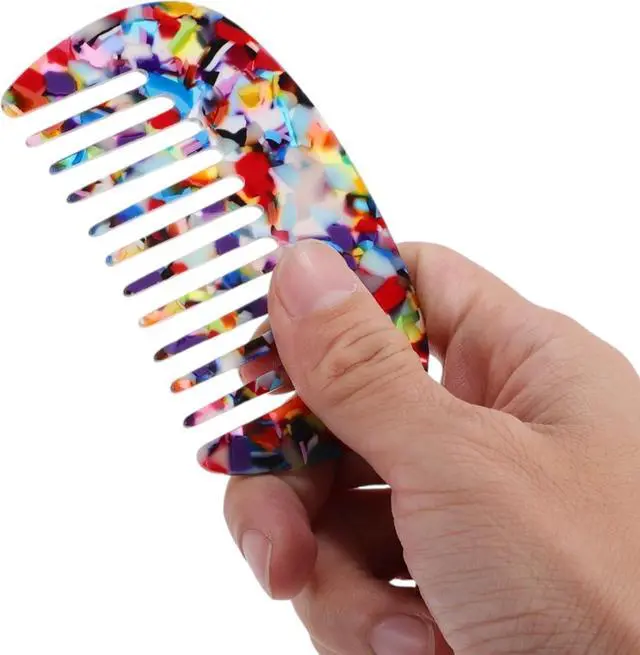 Alt view image 2 of 7 - VOCOSTE Wide Tooth Comb for Women - Anti-Static Pocket Size for Curly Hair | Travel Mini Comb for Wet and Dry Hair - Assorted Colors