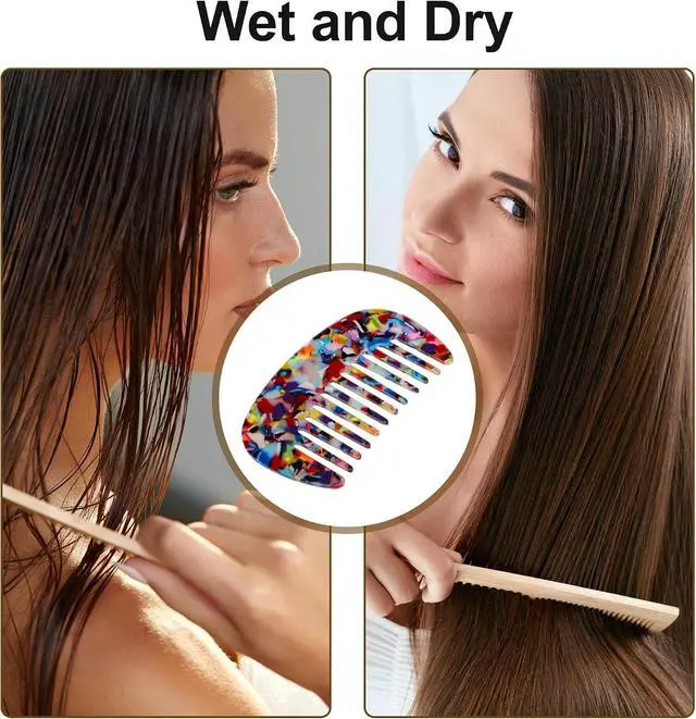 Alt view image 6 of 7 - VOCOSTE Wide Tooth Comb for Women - Anti-Static Pocket Size for Curly Hair | Travel Mini Comb for Wet and Dry Hair - Assorted Colors