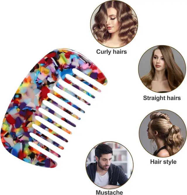 Alt view image 7 of 7 - VOCOSTE Wide Tooth Comb for Women - Anti-Static Pocket Size for Curly Hair | Travel Mini Comb for Wet and Dry Hair - Assorted Colors