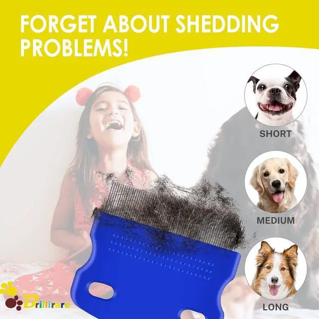 Alt view image 4 of 7 - 5 Pack Flea Lice Comb, Stainless Steel Dog Cat Grooming Combs with Rounded Teeth, Professional Pet Tear Stain Remover, Dematting Tool for Small, Medium & Large Pets