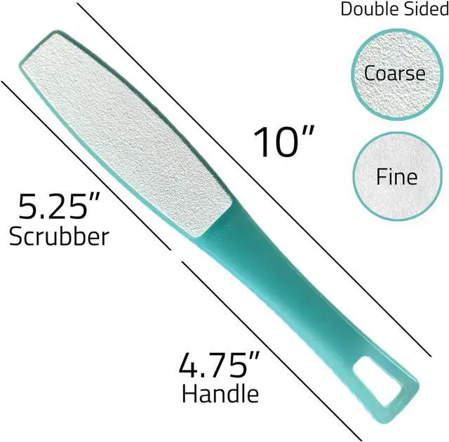 Alt view image 2 of 7 - 1 ALAZCO Double Sided Foot File Pumice Ergonomic Handle Scrubber Immediate Result Smooth Feet Heel Scraper Exfoliate Buffer Dead Skin Callus Corn Emery Fine & Coarse Pedicure Tool