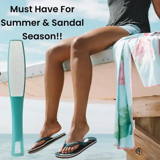 Alt view image 5 of 7 - 1 ALAZCO Double Sided Foot File Pumice Ergonomic Handle Scrubber Immediate Result Smooth Feet Heel Scraper Exfoliate Buffer Dead Skin Callus Corn Emery Fine & Coarse Pedicure Tool