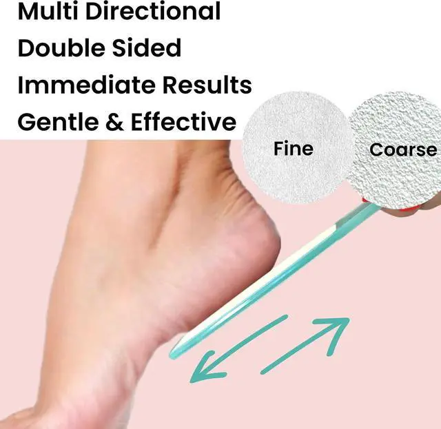 Alt view image 7 of 7 - 1 ALAZCO Double Sided Foot File Pumice Ergonomic Handle Scrubber Immediate Result Smooth Feet Heel Scraper Exfoliate Buffer Dead Skin Callus Corn Emery Fine & Coarse Pedicure Tool