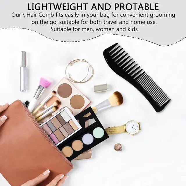 Alt view image 7 of 7 - SIMPOR Detangling Hair Comb, All-Purpose Hair Grooming Set for Wet Curly Style Barber Comb, Double Sided Wide And Fine Tooth Comb for Thin Thick Curly Straight Hair for Women Men Black