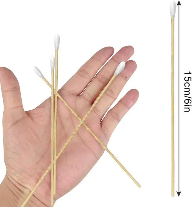 Alt view image 3 of 6 - 500/200PCS Gun Cleaning Swabs - 6 Inch Long Cotton Swabs - Lint Free, Highly Absorbent Gun Swabs for Precision Gun Cleaning, Applying