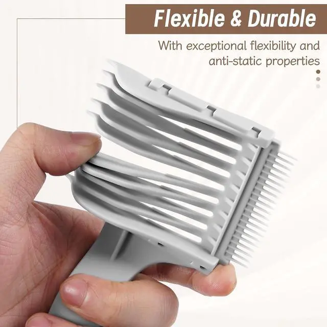 Alt view image 6 of 7 - 4-in-1 Detachable Fade Comb Set | Easy Clip-on Barber Comb for Mens Fade, Fade Comb, for Home & Salon Use, Fits All Shears & Styling Tools, Grey