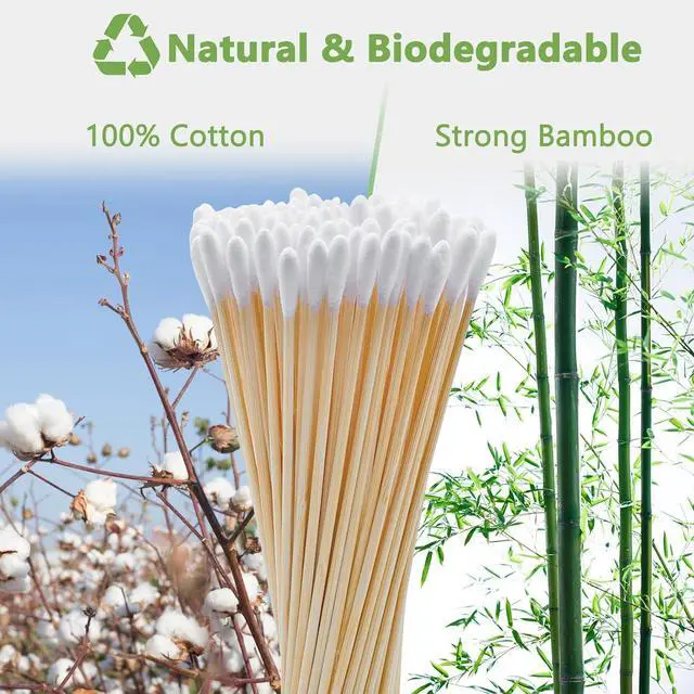 Alt view image 4 of 6 - 500/200PCS Gun Cleaning Swabs - 6 Inch Long Cotton Swabs - Lint Free, Highly Absorbent Gun Swabs for Precision Gun Cleaning, Applying