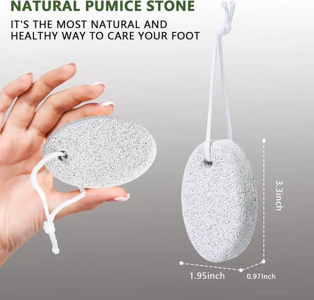Alt view image 3 of 7 - Natural Foot Pumice Stone for Feet, Borogo 2-Pack Lava Pedicure Tools Hard Skin Callus Remover for Feet and Hands - White