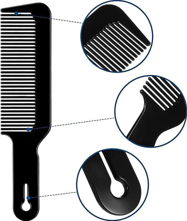 Alt view image 4 of 7 - Boao 3 Pack Barber Flat Top Clipper Combs for Haircut,Black | Styling Tool for Fading Cuts, Fine Teeth for Clipper Control, Plastic with Handle Loop, For Salon and Home Haircuts