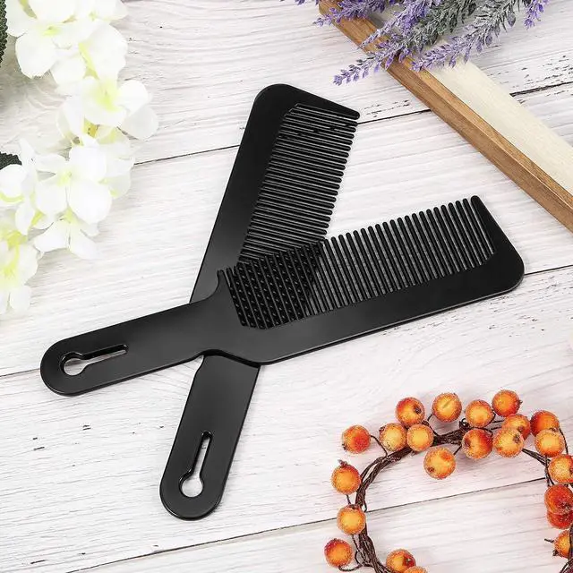 Alt view image 6 of 7 - Boao 3 Pack Barber Flat Top Clipper Combs for Haircut,Black | Styling Tool for Fading Cuts, Fine Teeth for Clipper Control, Plastic with Handle Loop, For Salon and Home Haircuts