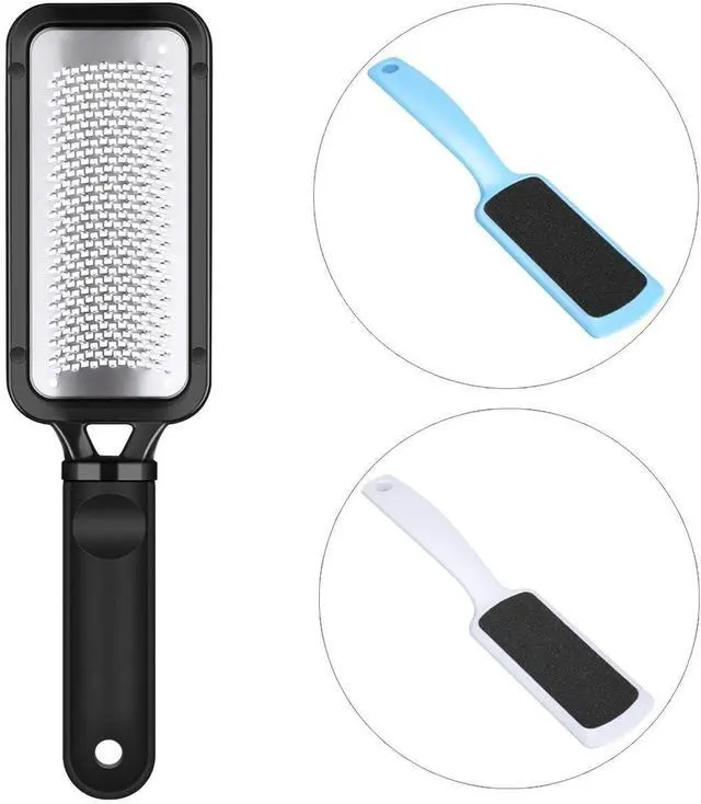 Alt view image 4 of 6 - 3 Pcs Foot File Callus Remover, Stainless Steel Foot Rasp and Double Sided Heel Files Foot Scrubber for Dead Skin, Hard Cracked Heels & Rough Feet