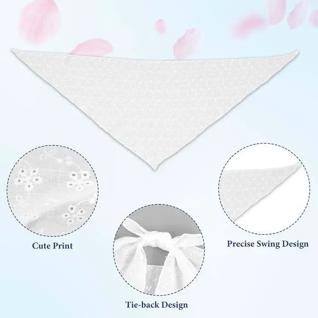 Alt view image 3 of 7 - Ymapinc White Headscarf for Women's Hair, Bandana Headband Scarf for Women Hair Accessories(White 90% Cotton + 10% Polyester)