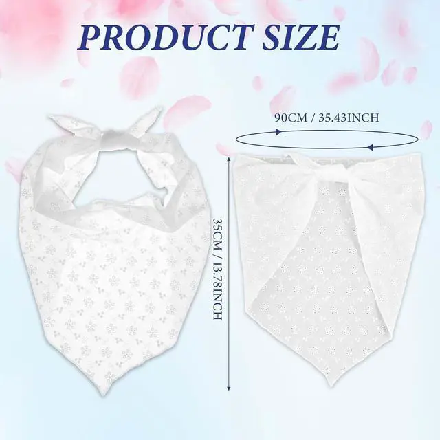 Alt view image 2 of 7 - Ymapinc White Headscarf for Women's Hair, Bandana Headband Scarf for Women Hair Accessories(White 90% Cotton + 10% Polyester)