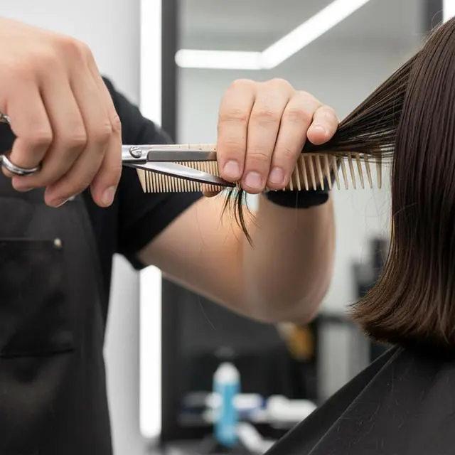 Alt view image 5 of 7 - 2PCS Hair Cutting Combs with Ruler Measurements, Anti-Static Professional Barber Comb for Salon, Hair Stylists and Barbers, Fine Cutting Combs
