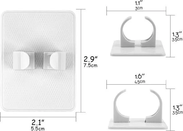 Alt view image 2 of 6 - Hairbrush Holder, Hanging Comb Organizer, Self-Adhesive Comb Holder Suitable for Most Combs, for Home Or Salon (2Pcs White)