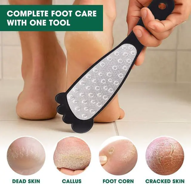 Alt view image 2 of 7 - 2 Sided Foot File Callus Remover Stainless Steel for Wet & Dry Skin | Professional Cheese Grater for Feet & Foot Rasp for Smooth Feet, Pedicure Tools for Feet, Gentle Foot Care at Home