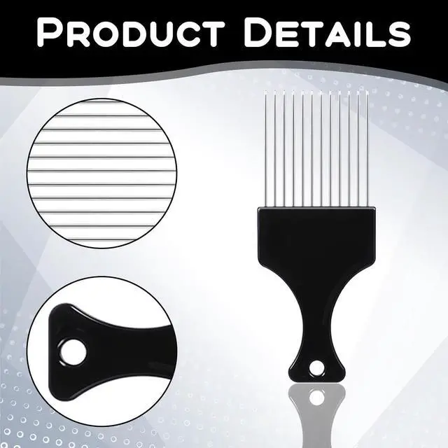 Alt view image 3 of 7 - 4 PCS Metal Hair Pick, Afro Picks for Men, Metal Afro Pick Combs for Women, Afro Comb Metal Pick, Hair Pick Metal Beard Pick, Metal Picks for Hair Curly Hair Detangling Styling and Lifting Tool