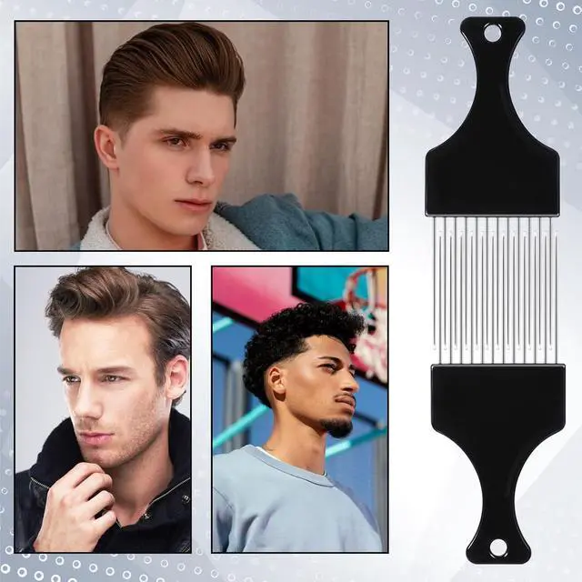 Alt view image 6 of 7 - 4 PCS Metal Hair Pick, Afro Picks for Men, Metal Afro Pick Combs for Women, Afro Comb Metal Pick, Hair Pick Metal Beard Pick, Metal Picks for Hair Curly Hair Detangling Styling and Lifting Tool