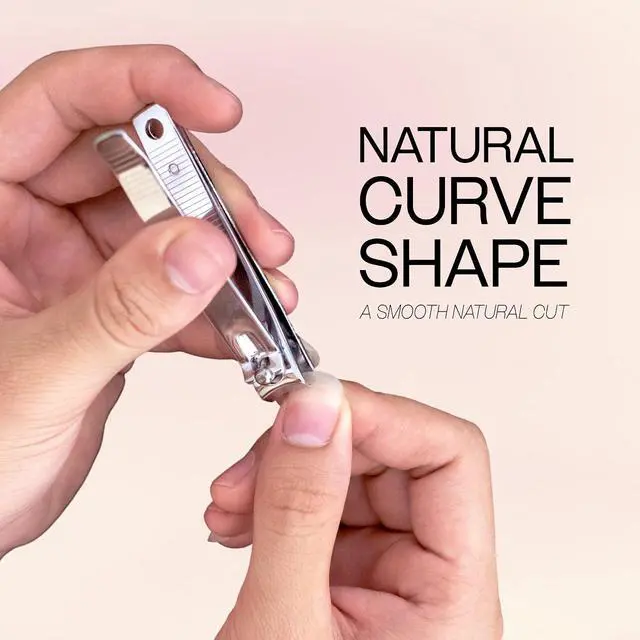 Alt view image 4 of 6 - 3pcs Large Beauticom Stainless Steel Curved Nail Clipper - Professional Ultra Sharp Sturdy Silver Finger Nail and Toe Nail Cutters for Acrylic Nails Grooming Manicure