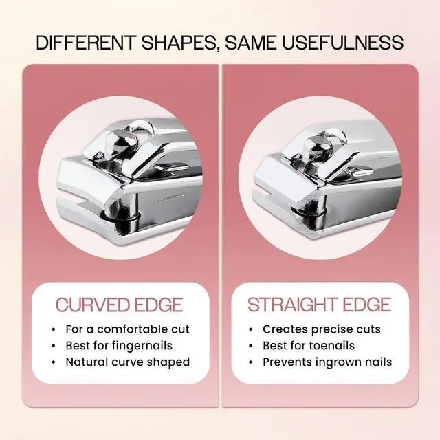 Alt view image 5 of 6 - 3pcs Large Beauticom Stainless Steel Curved Nail Clipper - Professional Ultra Sharp Sturdy Silver Finger Nail and Toe Nail Cutters for Acrylic Nails Grooming Manicure