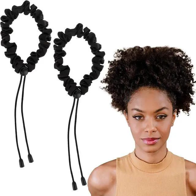 Main image of 2Pcs Adjustable Hair Ties, Hair Ties for Thick, Length and Lock Hair Stretcher, Thick Ties for Buns, Soft Locs, Dreads, Curly Hair&Afro Puffs