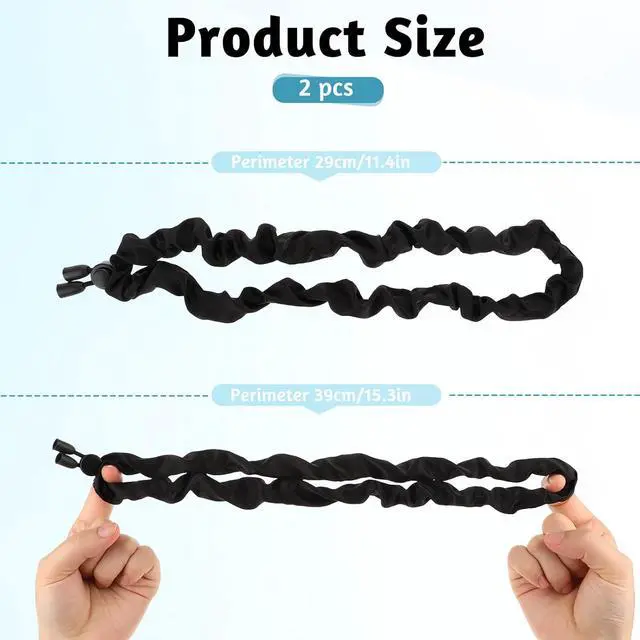 Alt view image 2 of 7 - 2Pcs Adjustable Hair Ties, Hair Ties for Thick, Length and Lock Hair Stretcher, Thick Ties for Buns, Soft Locs, Dreads, Curly Hair&Afro Puffs