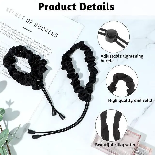 Alt view image 3 of 7 - 2Pcs Adjustable Hair Ties, Hair Ties for Thick, Length and Lock Hair Stretcher, Thick Ties for Buns, Soft Locs, Dreads, Curly Hair&Afro Puffs