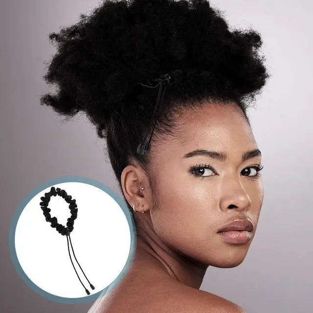 Alt view image 4 of 7 - 2Pcs Adjustable Hair Ties, Hair Ties for Thick, Length and Lock Hair Stretcher, Thick Ties for Buns, Soft Locs, Dreads, Curly Hair&Afro Puffs