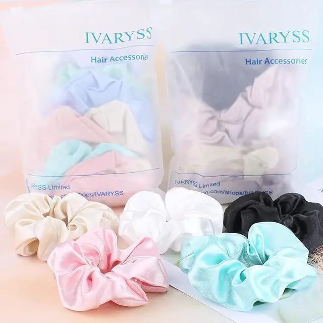 Alt view image 7 of 7 - IVARYSS Satin Scrunchies for Women, Soft Than Silk for Hair, Fashion Ties and Bands for Thin | Thick Hair Styling, 16 Pack (Neutral Color)