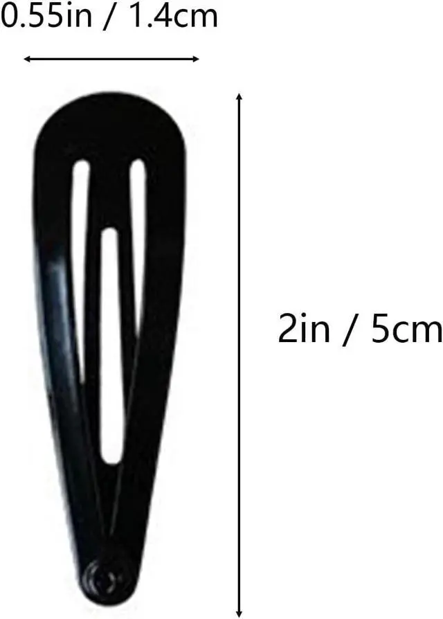 Alt view image 2 of 7 - 70 Pack 2 Inch Barrettes Women Metal Snap Hair Clips Accessories, Tuefuzy Black Hair Barrettes, Non Slip Hair Clips
