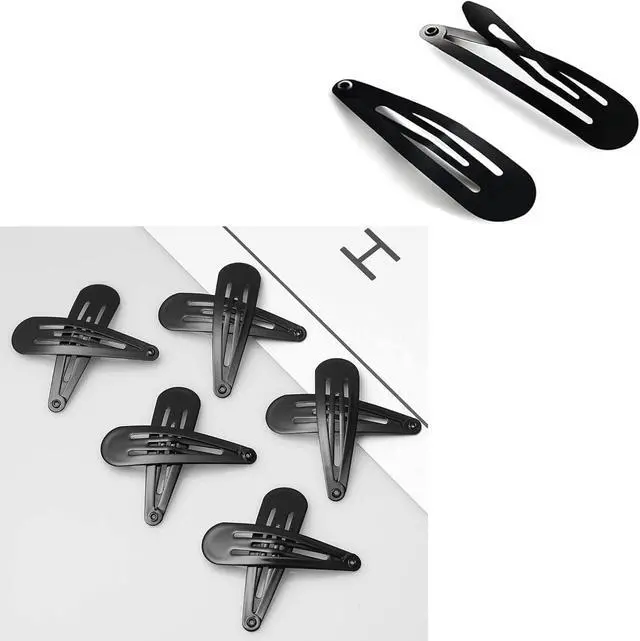 Alt view image 5 of 7 - 70 Pack 2 Inch Barrettes Women Metal Snap Hair Clips Accessories, Tuefuzy Black Hair Barrettes, Non Slip Hair Clips