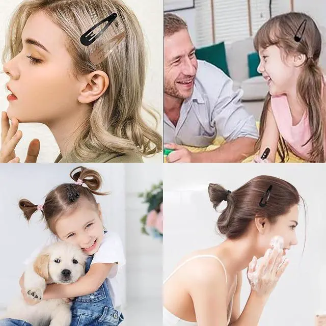 Alt view image 6 of 7 - 70 Pack 2 Inch Barrettes Women Metal Snap Hair Clips Accessories, Tuefuzy Black Hair Barrettes, Non Slip Hair Clips