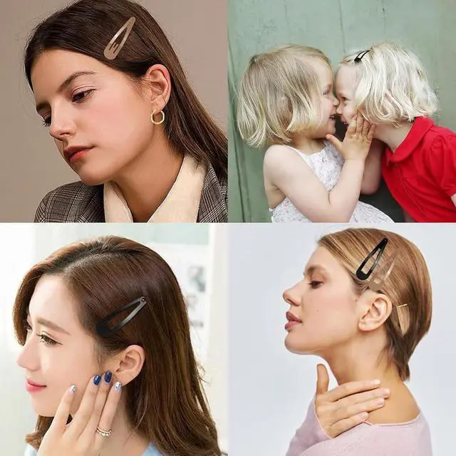 Alt view image 7 of 7 - 70 Pack 2 Inch Barrettes Women Metal Snap Hair Clips Accessories, Tuefuzy Black Hair Barrettes, Non Slip Hair Clips